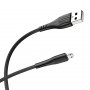 Кабель USB - micro-USB Borofone BX37, чёрный пластик штекер, 1м, круглый чёрный ПВХ