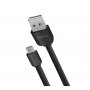 Кабель USB - micro-USB Nobby Comfort 010-001, 2-х сторонние коннекторы, 1м, плоский чёрный ПВХ