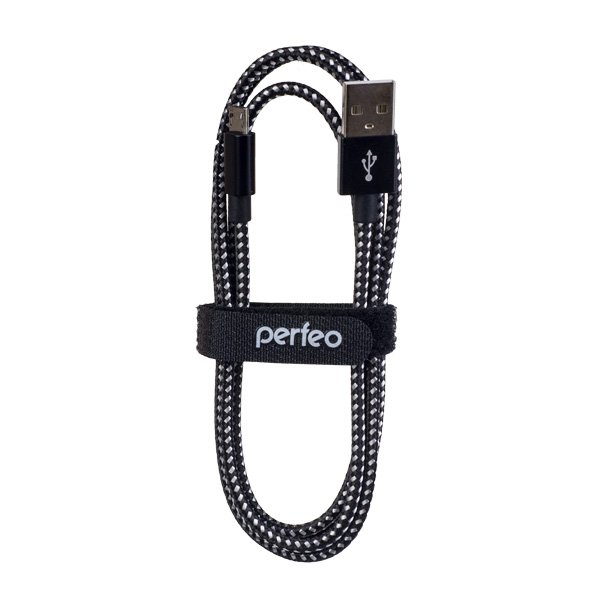 Кабель USB - micro-USB Perfeo U4802, чёрно-белый, 3 м. (100)