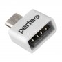 Perfeo adapter USB на micro USB c OTG (PF-VI-O010 White), белый