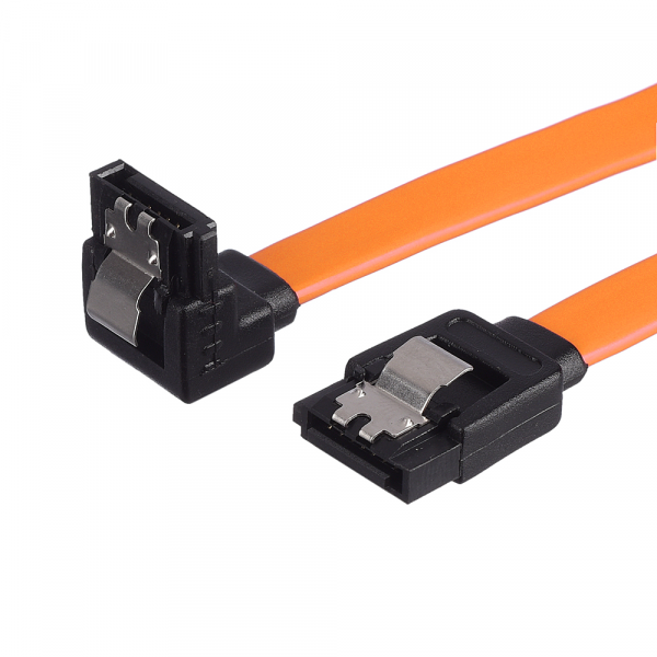 Кабель GoPower Sata (M) - Sata (M) 0.5м, ver. 3.0, силиконовый оранжевый