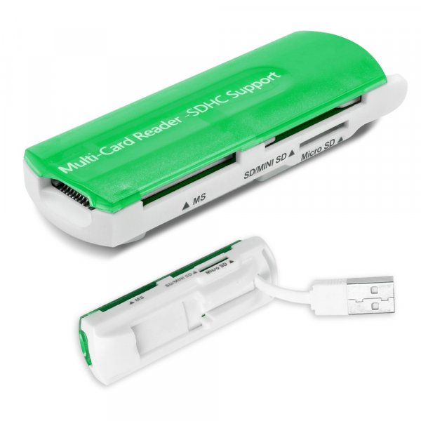 Картридер универсальный Multi-Card Reader, зелёный