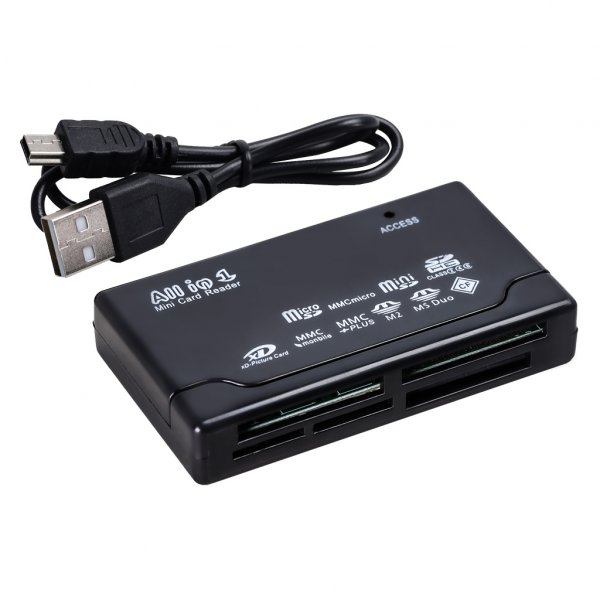 Картридер универсальный 10-в-1 SD/MMC/MicroSD/MS/M2/CF/xD и др., Smartbuy (SBR-999)