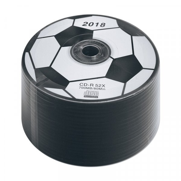 Диск CD-R SP-50 80min 700mb 52x "белый футбольный мяч 2018"