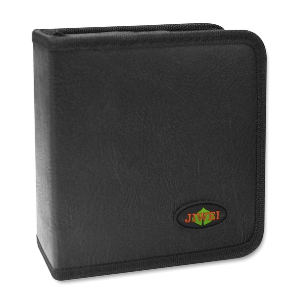 Портмоне на 40 CD чёрная кожа  квадрат JIWEl (B1040)