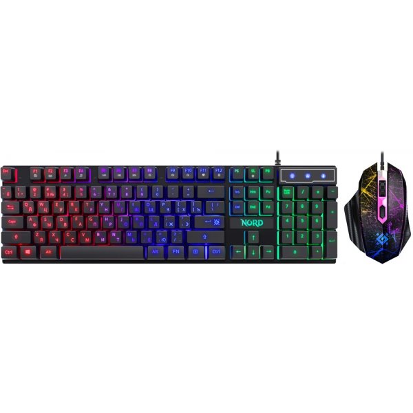 Игровой набор Defender Nord GS-959 RU, мышь+клавиатура, радуж., чёрный