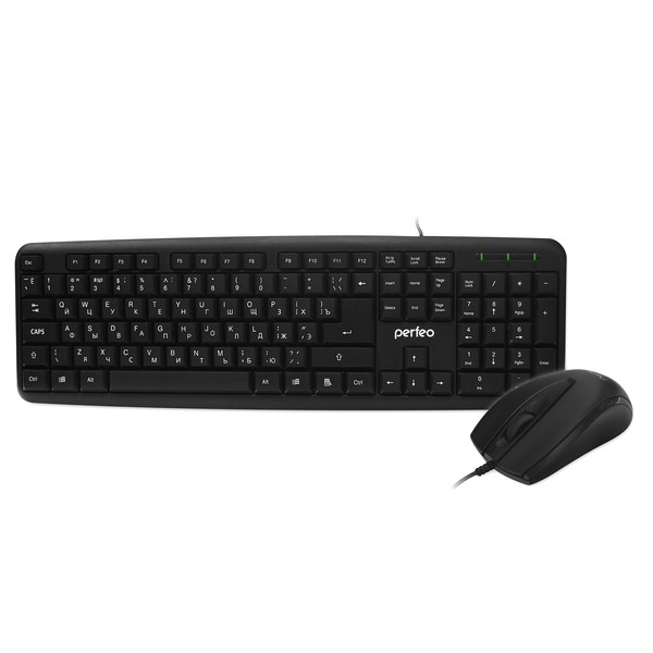 Комплект проводной PF-570-OP Perfeo TANDEM: клавиатура + оптич. мышь, USB