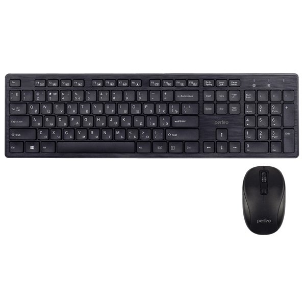 Комплект беспроводной Perfeo TWIN клавиатура + оптич. мышь, USB