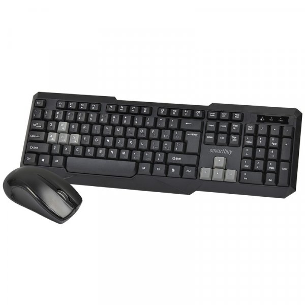 Комплект беспроводной Smartbuy ONE SBC-230346AG-KG, мышь+клавиатура, чёрно-серый