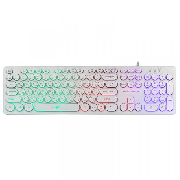 Клавиатура проводная игровая Dialog Gan-Kata KGK-16U, RGB подсветка, USB, белый