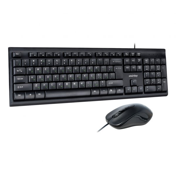Комплект проводной Smartbuy ONE SBC-114282-K, мышь+клавиатура, чёрный