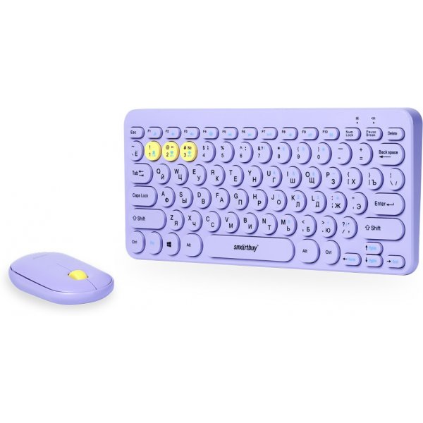 Комплект беспроводной Smartbuy SBC-510590AG-V, мышь+клавиатура, 2,4G + BT, фиолетовый
