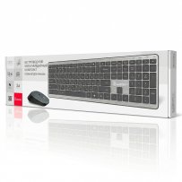 Комплект беспроводной Smartbuy SBC-303665AG, мышь + клавиатура, серый металлик
