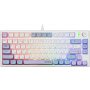 Клавиатура проводная игровая Defender Novis GK-318 RU, 80кн+FN, 1,5м, радужная подсветка, бело-голуб