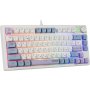 Клавиатура проводная игровая Defender Novis GK-318 RU, 80кн+FN, 1,5м, радужная подсветка, бело-голуб