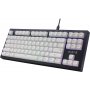 Клавиатура проводная игровая Defender Harpie GK-401 RU, 87кн+FN, 1,5м, радуж. подсветка, чёрно-белая