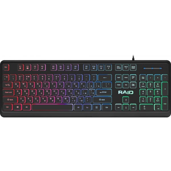 Клавиатура проводная игровая Defender Raid GK-778DL RU, радужная подсветка, чёрный