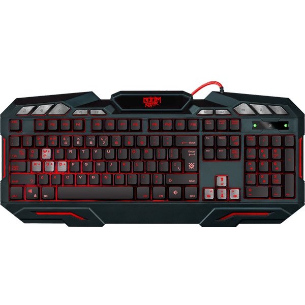 Клавиатура проводная игровая Defender Doom Keeper GK-100DL RU, 3-х цветная, 19 Anti-Ghost
