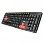 Клавиатура проводная Dialog Standart KS-030U, USB, чёрно-красный