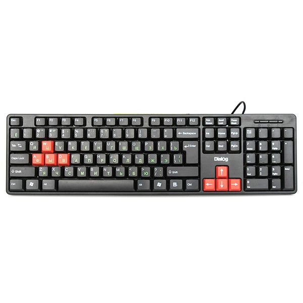 Клавиатура проводная Dialog Standart KS-030U, USB, чёрно-красный