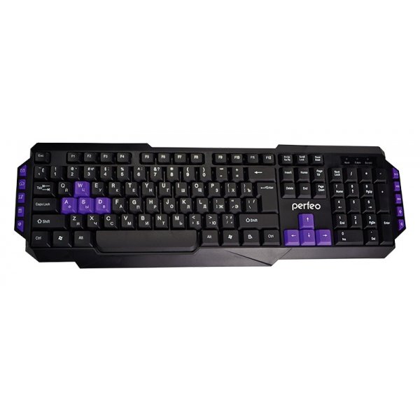 Клавиатура проводная игровая Perfeo PF-031 "Robotic", мультимедиа, USB, чёрный
