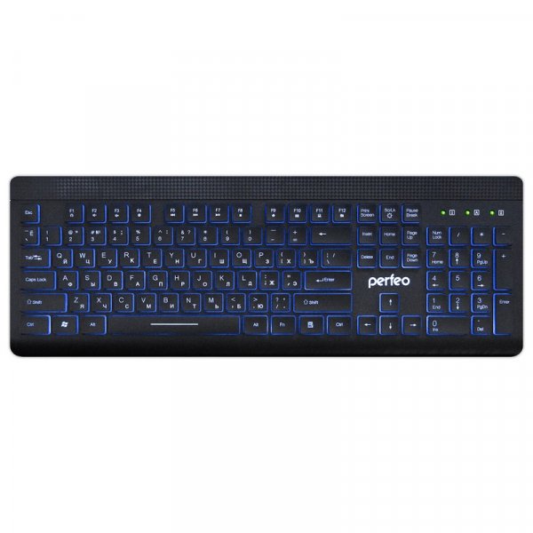 Клавиатура проводная Perfeo PF-843 "Backlight", подсветка, мультимедиа, USB, чёрный (20)