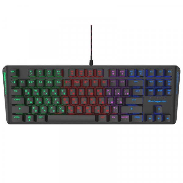 Клавиатура проводная Ritmix RKB-500 Antagonist, подсветка, USB, чёрный