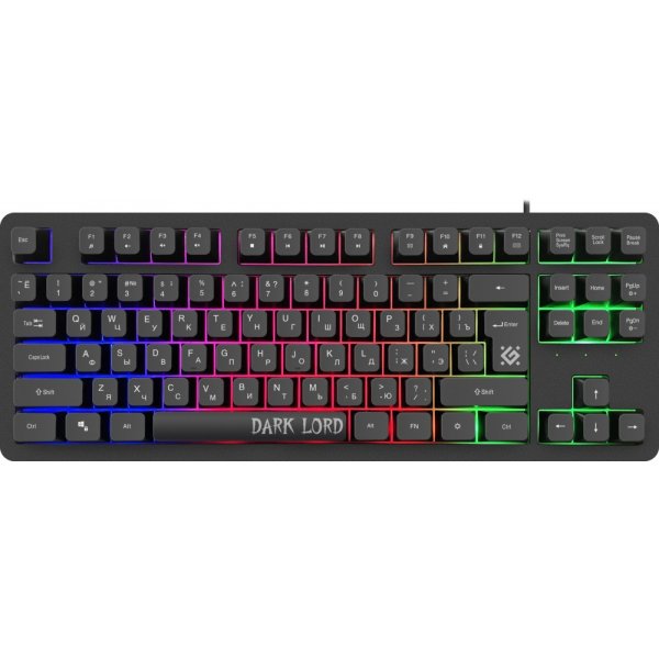 Клавиатура проводная игровая Defender Dark Lord GK-580 RU, радужная подсветка, чёрный