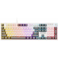 Клавиатура проводная Defender Dasher GK-472 RU, 104кн,YH красн,1.5м, бело-серая
