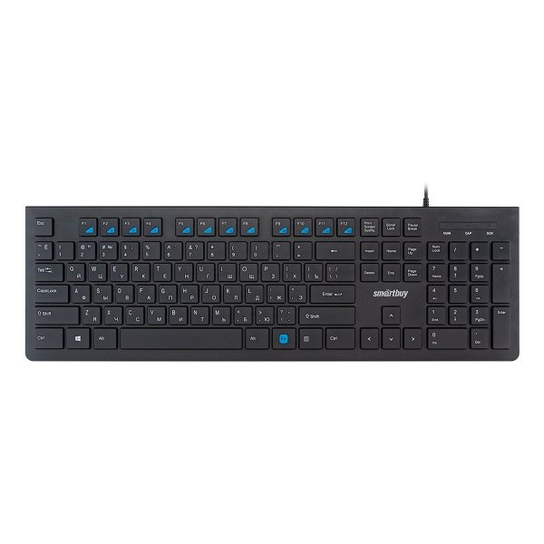 Клавиатура проводная Smartbuy SBK-206US-K, мультимедиа, USB, чёрный