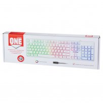 Клавиатура проводная Smartbuy SBK-251U-W ONE, подсветка, мультимедиа, USB, белый
