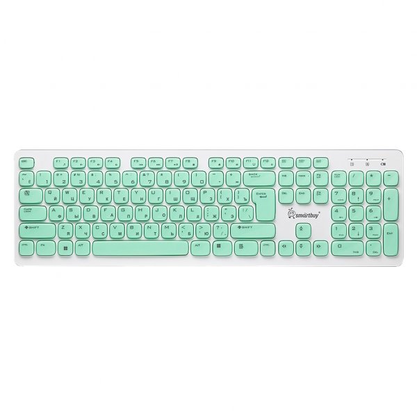 Клавиатура беспроводная Smartbuy ONE SBK-252AG-WG, мультимедиа, USB, бело-зелёный