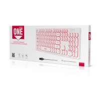 Клавиатура проводная Smartbuy SBK-328U-W ONE, подсветка 3 цвета, USB, белый