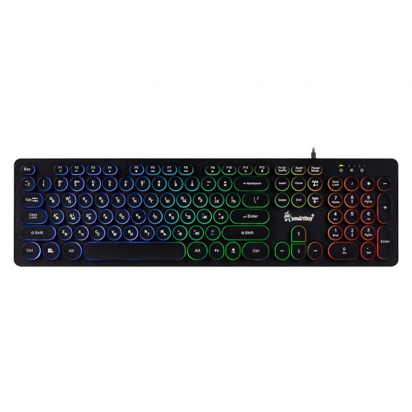 Клавиатура проводная Smartbuy SBK-329U-K ONE, подсветка, мультимедиа, USB, чёрная