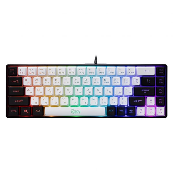 Клавиатура проводная Smartbuy Rush Z15, подсветка, USB, чёрно-белая