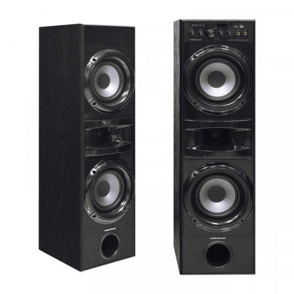 Акустические колонки Nakatomi OS-71 BLACK 2.0 100W RMS-вуфер, Bluetooth, FM, USB, караоке, пульт ДУ