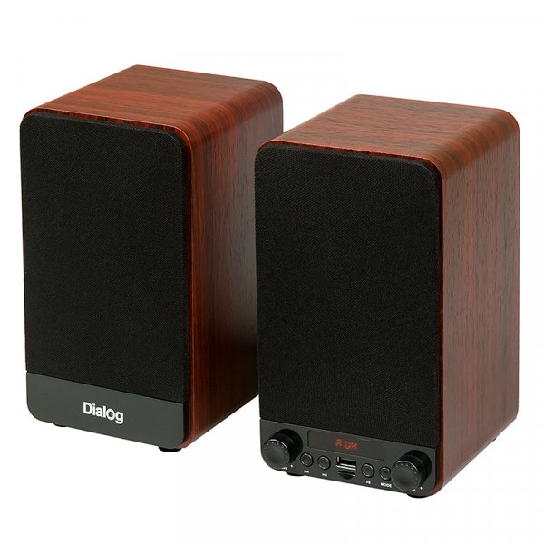 Акустические колонки Dialog AJ-13 Jazz, 2x15Вт RMS (2.0), Bluetooth/USB/TF, питание 220В, под дерево