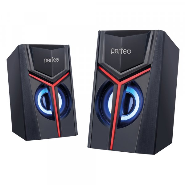 PF_B3374 Perfeo Колонки TRIAL 2.0, мощность 2*3 Вт, USB, Game Design, RGB подсветка 7 режимов, чёрн