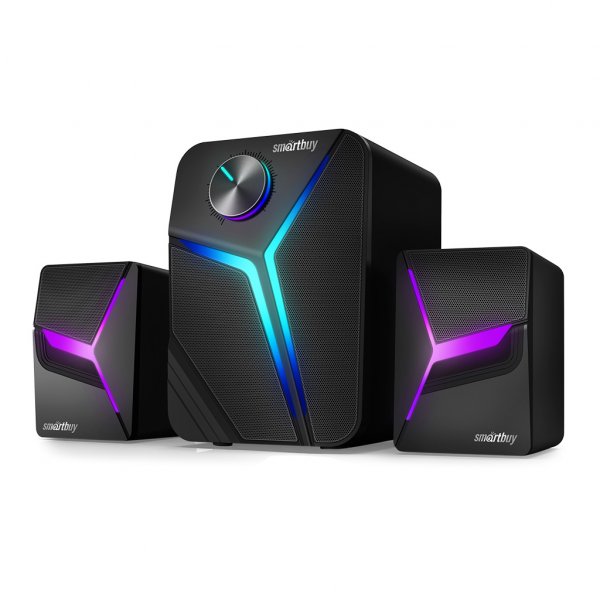 SBA-4450 Акустическая система 2.1 SmartBuy S1, 12Вт, USB, LED-подсветка, чёрный