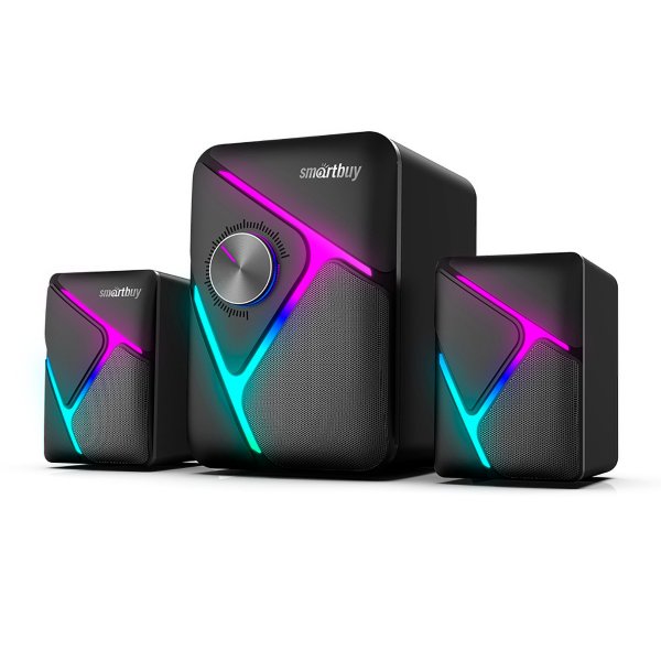 SBA-4500 Акустическая система 2.1 SmartBuy S2, Bluetooth, 12Вт, USB, LED-подсветка, чёрный