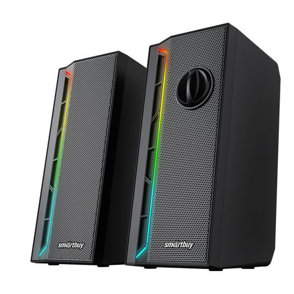 SBA-4600 Акустическая система 2.0 SmartBuy NEON MELODY 2, мощность 6 Вт, USB, RGB-подсветка, чёрный