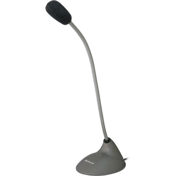 Микрофон MIC-111, компьютерный, кабель 1.5м, серый, Defender