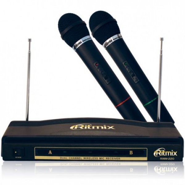 Набор беспроводных микрофонов RWM-220 black (2 шт.) Ritmix