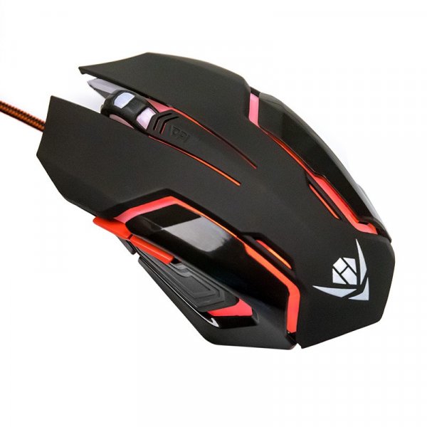Мышь проводная MOG-20U Nakatomi Gaming mouse - игровая, 6кн+ролик прокрутки,подсветка,USB, чёрная