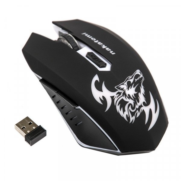 Мышь беспроводная MROG-15U Nakatomi Gaming RF 2.4G Optical - игровая, 6 кнопок+ролик, подсветка,USB