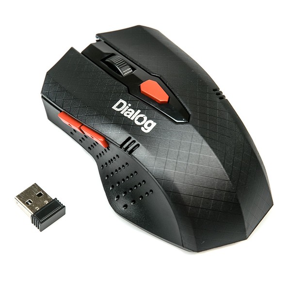 Мышь беспроводная MROP-09U BLACK Dialog Pointer RF 2.4G Optical-6кнопок+ролик прокрутки,USB,чёрная