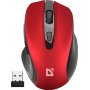 Мышь беспроводная Defender Prime MB-053, оптическая, 6 кнопок, 6D, 800-1600 dpi, бесшумная, красный