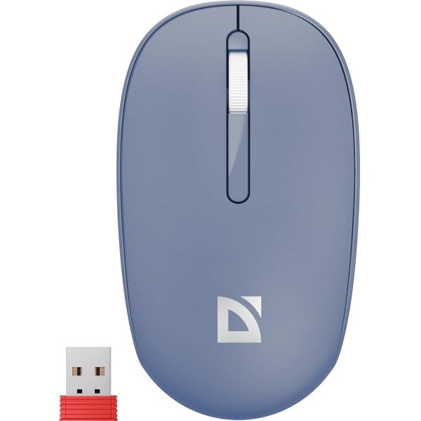 Мышь беспроводная Defender Smart MM-396, оптическая, 3 кнопки, 2,4G+BT, 500mAh, синий