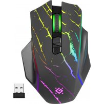 Мышь беспроводная игровая Defender Uran GM-503 LED, 8D, 400 mAh, 8 кн, 3200 dpi, чёрный