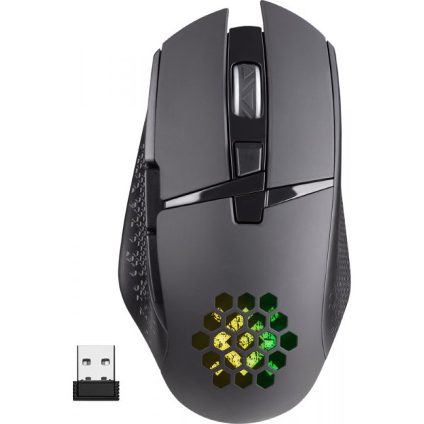 Мышь беспроводная игровая Defender Glory GM-514, LED, 7D, 400 мАч, 7 кнопок, 3200 dpi, чёрный